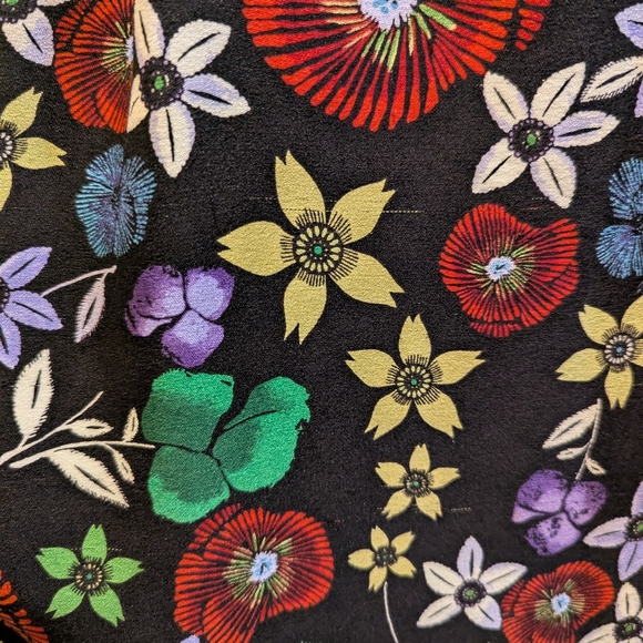 SUNO Stretch-Silk Multicolor Floral Fit-&-Flare Quarter Sleeve Mini Dress- 4 - Picture 13 of 16